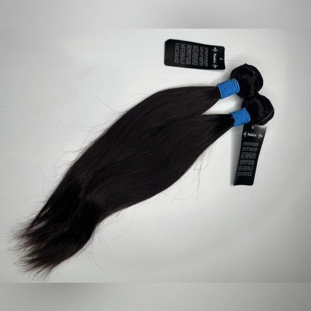 100% Human hair Straight Natural Black Bundles  in 16 In